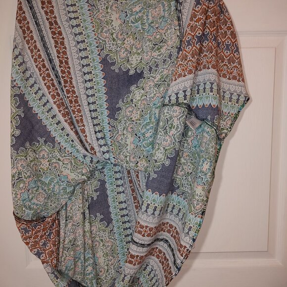 One World 100% Viscose Flowy Lace Accent Summer Dress-Open Back-Size 2x-3X - Picture 8 of 15